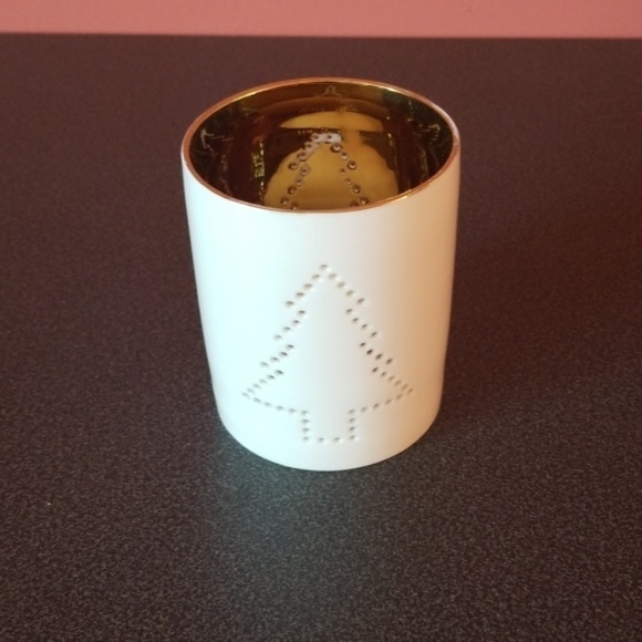 CHRISTMAS tree holiday candle holder with candle - Picture 1 of 3